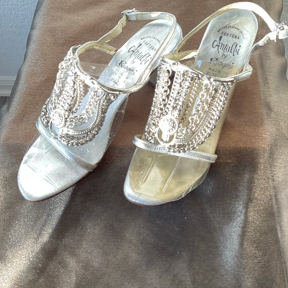 COPY - Vintage Made in Florence Amalfi by Rangoni Silver chain sandals.sz7.5